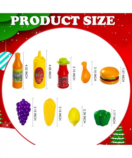 160 Pieces Play Food Set Pretend Play Food for Children Plastic Food Fruits Vegetables Accessories Toys Play Kitchen for Birt...