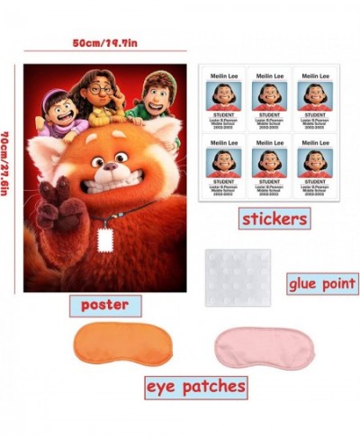 Turning Red Party Supplies Pin the Name Card On the Panda Turning Red Party Favors Poster Game for Boys and Girls Turning Red...