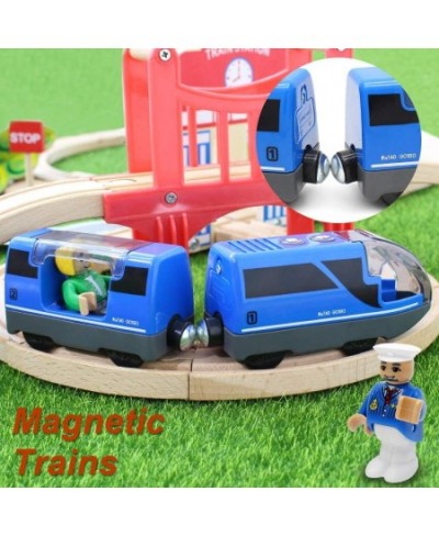 Battery Operated Action Locomotive Train (Magnetic Connection) - Powerful Engine Travel Train Set Fits Thomas Brio Wooden Tra...