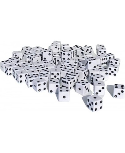 D6 Standard 16 mm Opaque Dice with Pip Dots - 100 Pack - White $31.93 - Dice Games