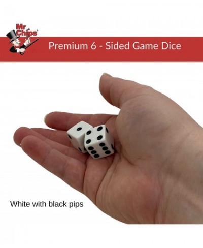 D6 Standard 16 mm Opaque Dice with Pip Dots - 100 Pack - White $31.93 - Dice Games