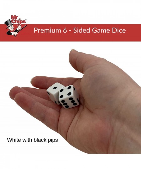 D6 Standard 16 mm Opaque Dice with Pip Dots - 100 Pack - White $31.93 - Dice Games