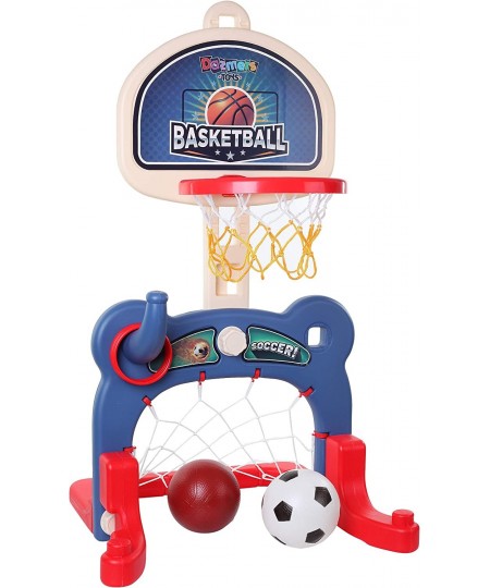 3-in-1 Kids Sports Center: Basketball Hoop Soccer Goal Ring Toss Playset - Indoor and Outdoor Activity Center for Toddlers - ...