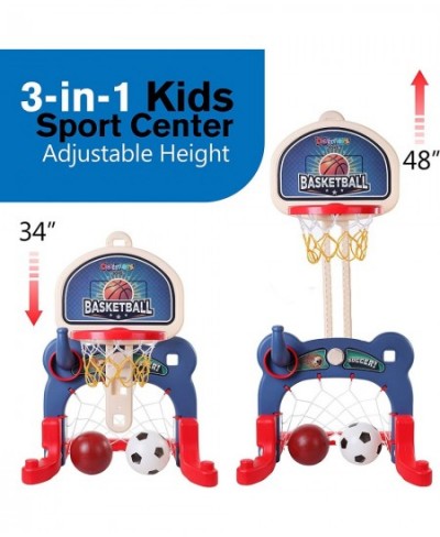 3-in-1 Kids Sports Center: Basketball Hoop Soccer Goal Ring Toss Playset - Indoor and Outdoor Activity Center for Toddlers - ...