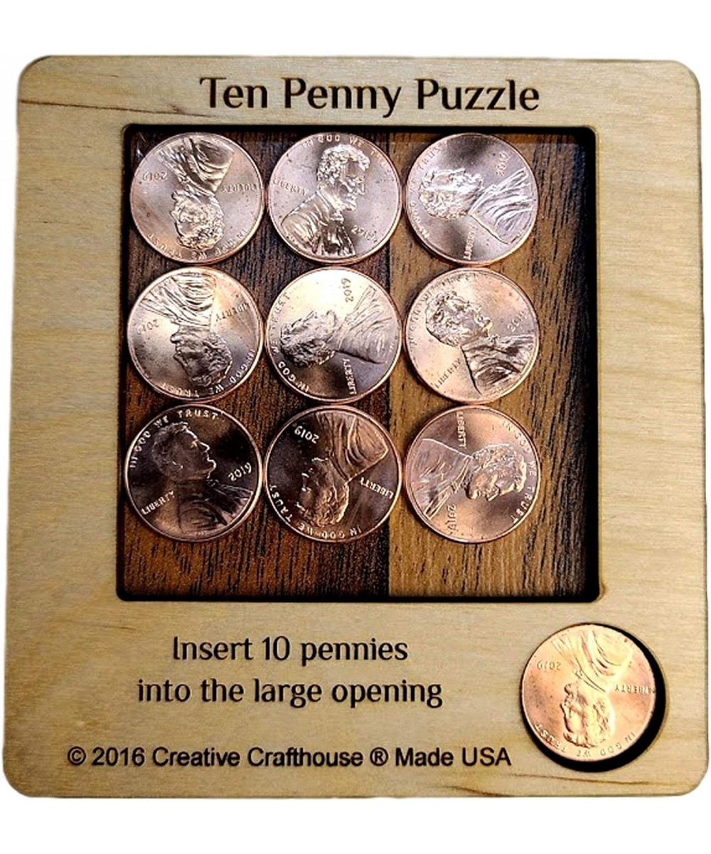 10 Penny Puzzle - A Circle Packing Problem - Ten Mint Pennies are Included $18.20 - Brain Teaser Puzzles