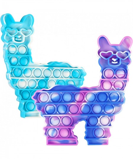 2 Pack Push Pop Bubble Fidget Sensory Toys Rainbow Llama Simple Fidget Toy Bubble Popper Stress Reliever Silicone Squeeze Toy...