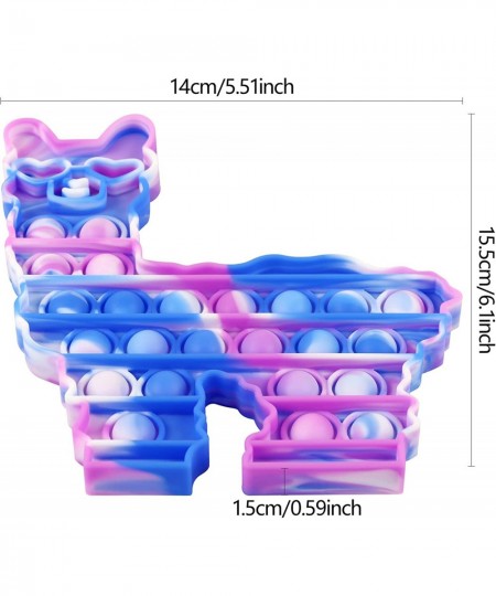 2 Pack Push Pop Bubble Fidget Sensory Toys Rainbow Llama Simple Fidget Toy Bubble Popper Stress Reliever Silicone Squeeze Toy...