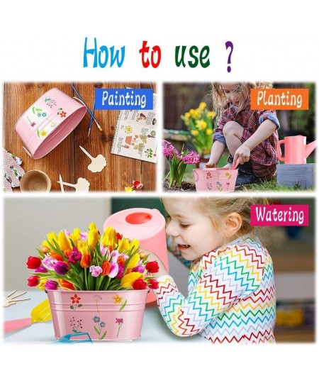 Kids Gardening Tools with STEM Learning Guide Washable Apron Watering Can Gardening Gloves Shovel Rake & Painting Accessories...