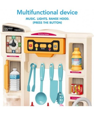 Kitchen Toy Set with Accessories | Mini Kitchen Set with Simulation Light and Sound Steam Simulation | Indoor Play Kitchen Co...