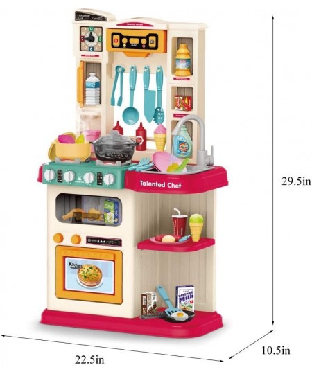 Kitchen Toy Set with Accessories | Mini Kitchen Set with Simulation Light and Sound Steam Simulation | Indoor Play Kitchen Co...