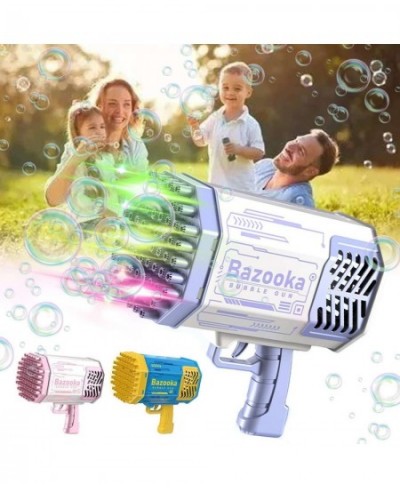 Bubble Machine Gun - 69 Hole with 4 Colorful LED Lights Plastic Bazooka for Adults Kids Summer Toy Upgraded TIkTok Cannon Mak...