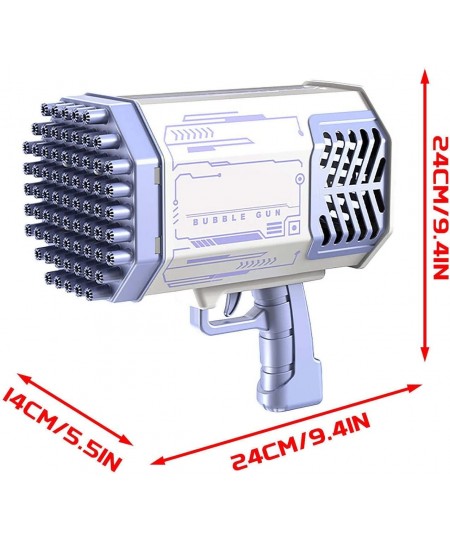Bubble Machine Gun - 69 Hole with 4 Colorful LED Lights Plastic Bazooka for Adults Kids Summer Toy Upgraded TIkTok Cannon Mak...
