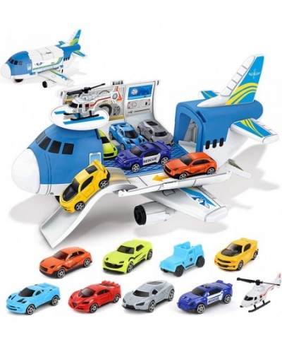 Airplane Toys- Aircraft Carrier Toy Helicopter Toy Set Car Track Cargo Plane for 3 4 5-7 Year Old Boys 9 in 1 Take Apart Carg...