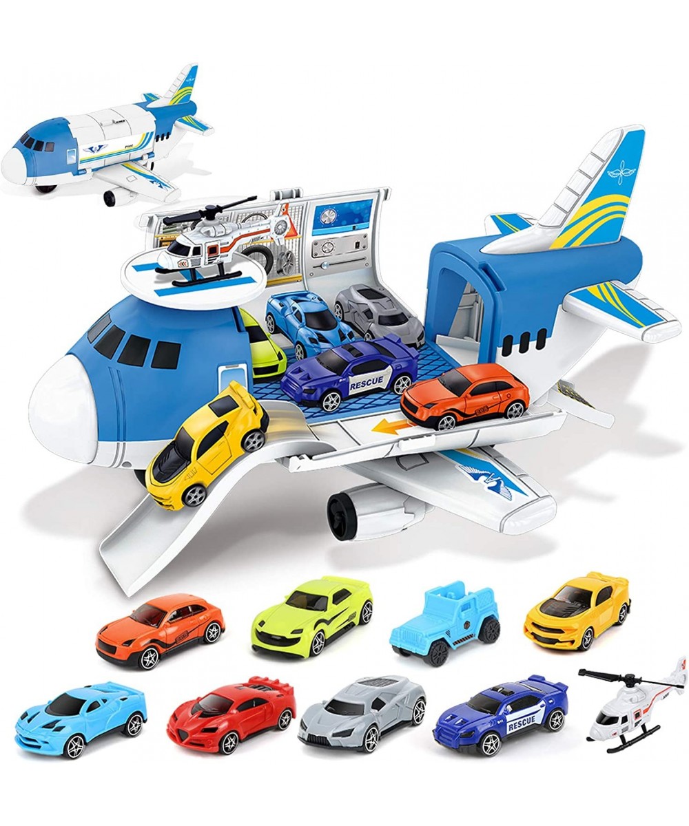 Airplane Toys- Aircraft Carrier Toy Helicopter Toy Set Car Track Cargo Plane for 3 4 5-7 Year Old Boys 9 in 1 Take Apart Carg...