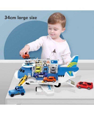 Airplane Toys- Aircraft Carrier Toy Helicopter Toy Set Car Track Cargo Plane for 3 4 5-7 Year Old Boys 9 in 1 Take Apart Carg...