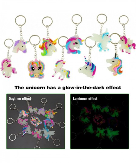 50Pack Cute Keychain Cartoon Party Keychain for Kids Backpack Keychain Birthday Christmas Unicorn Dinosaur Animal Mermaid Rai...