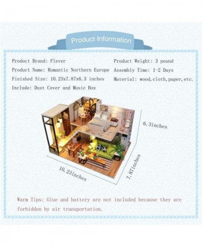 Flever? Dollhouse Miniature DIY Music House Kit Manual Creative with Furniture for Romantic Artwork Gift (Romantic Nordic) $5...