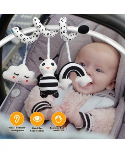 2 Pack Hanging Baby Toys 0-6 Months Car Seat Toys for Babies 0-6 Months Crib Toys Hanging Newborn Toys Black and White Hangin...