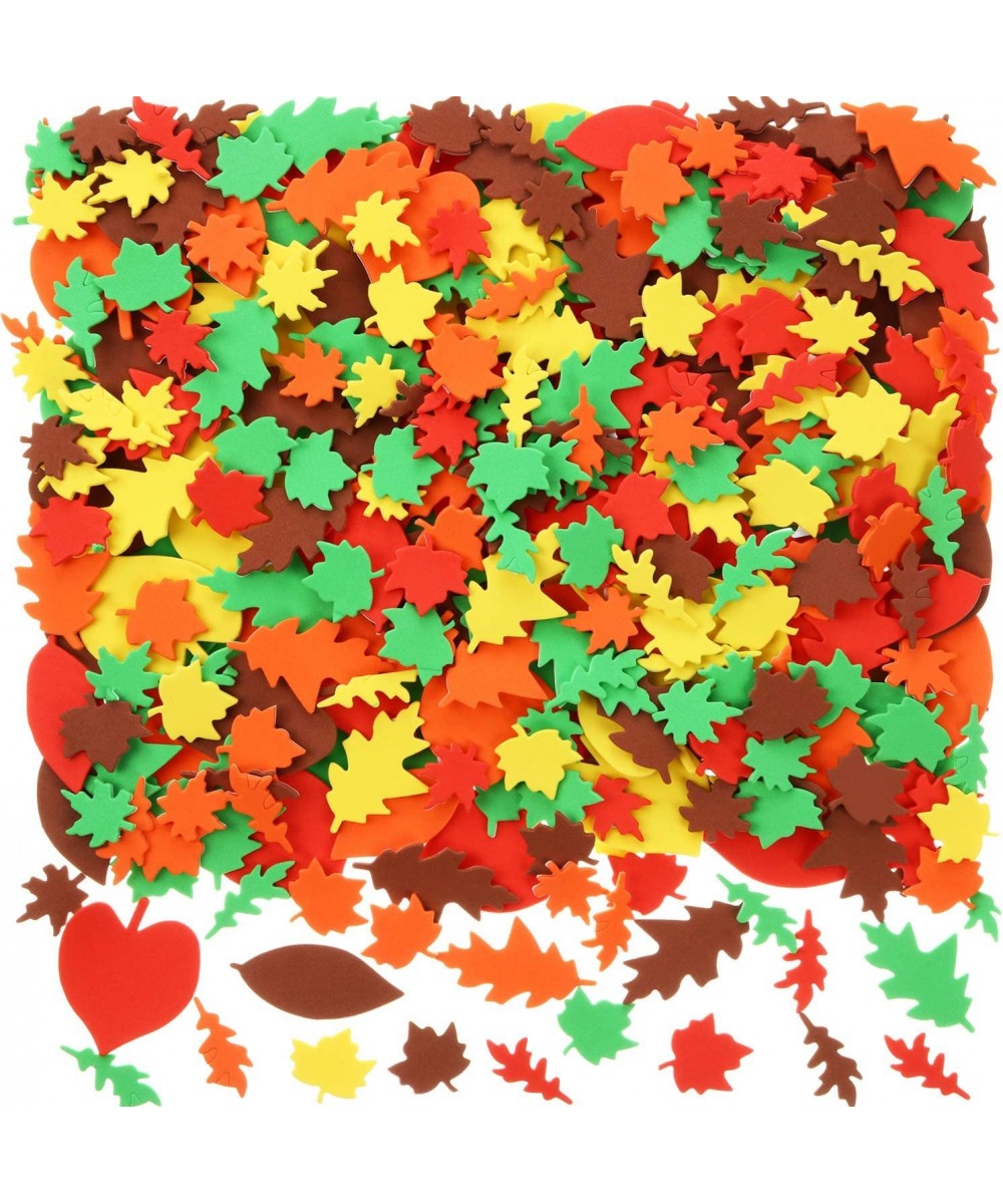 900 Pieces Fall Leaf Stickers Adhesive Foam Maple Leaves Stickers Assorted Leaf Shapes Stickers for Kid's Art Craft Halloween...