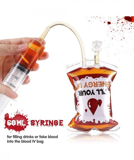 12 Pack Reusable Halloween Blood Bags Cups Containers Juice Pouch for Drink Halloween Party Favors Costumes Props Party Decor...