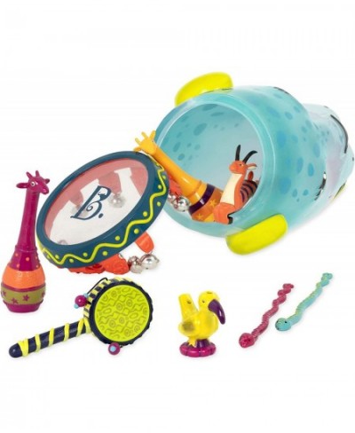 Toddler Musical Instrument Set – Jungle Animals Percussion Toys for Kids – 9 Pcs – Drums Tambourine Maracas Whistles & More –...