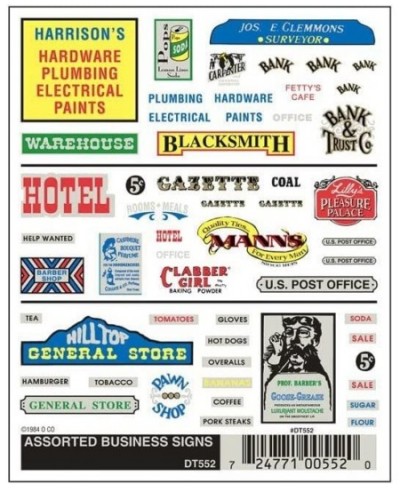 Assorted Business Signs Dry Transfer Decals Woodland Scenics $21.15 - Toy Vehicle Playsets