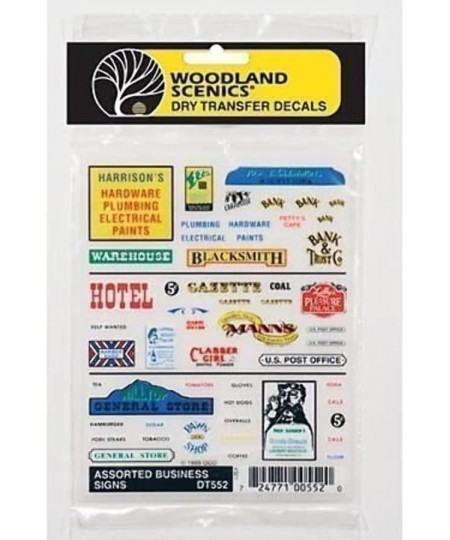 Assorted Business Signs Dry Transfer Decals Woodland Scenics $21.15 - Toy Vehicle Playsets