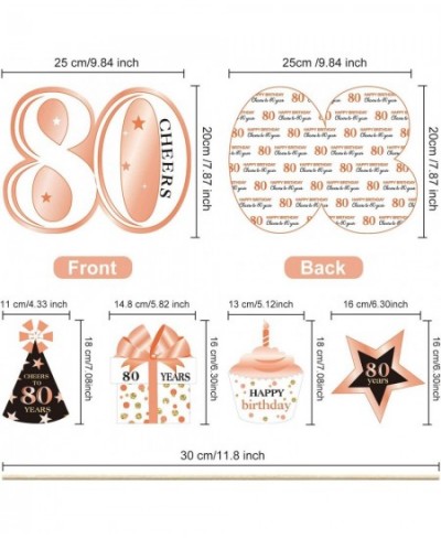 Rose Gold 80th Birthday Party Decoration Set Golden 80th Birthday Party Centerpiece Sticks Glitter Table Toppers for Women 80...