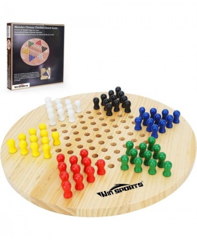 Chinese Checkers Board - Wooden Game Classic Strategy Game & Fun for The Whole Family Includes 60 Wooden Pegs in 6 Colors Mad...