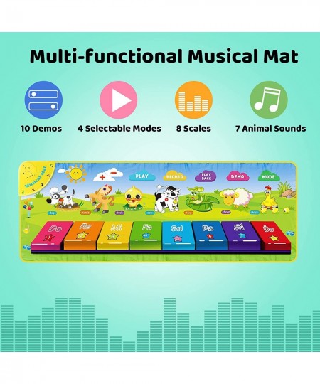 Piano Mat ToddlerToys Musical Dance Floor Piano Keyboard Mat with 25 Music Sounds Animal Blanket Touch Playmat Early Educatio...