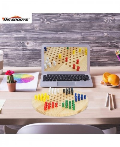 Chinese Checkers Board - Wooden Game Classic Strategy Game & Fun for The Whole Family Includes 60 Wooden Pegs in 6 Colors Mad...