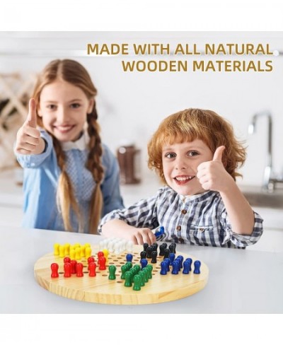 Chinese Checkers Board - Wooden Game Classic Strategy Game & Fun for The Whole Family Includes 60 Wooden Pegs in 6 Colors Mad...