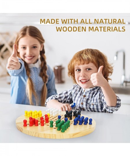 Chinese Checkers Board - Wooden Game Classic Strategy Game & Fun for The Whole Family Includes 60 Wooden Pegs in 6 Colors Mad...