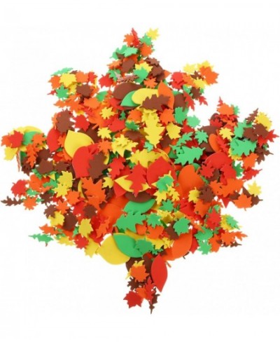 900 Pieces Fall Leaf Stickers Adhesive Foam Maple Leaves Stickers Assorted Leaf Shapes Stickers for Kid's Art Craft Halloween...