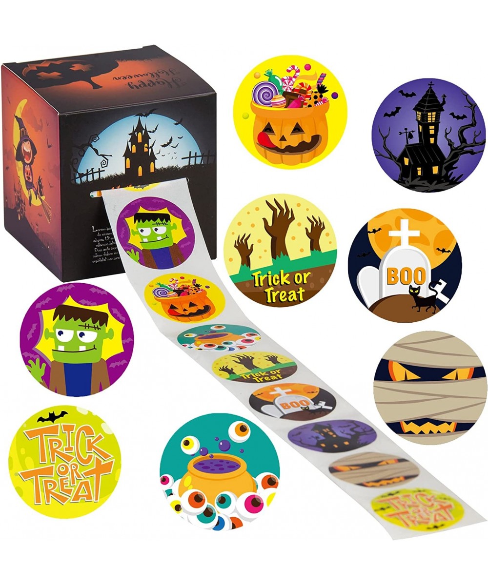 500 PCS Halloween Stickers Happy Halloween Stickers for Kids 1.5 Inch Round Halloween Character Stickers for Kids 8 Alternati...