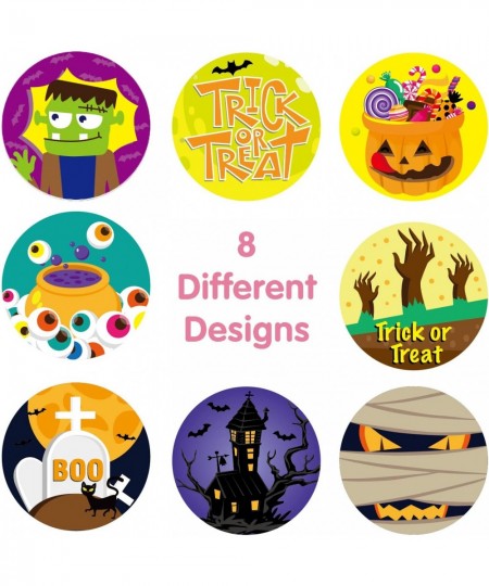 500 PCS Halloween Stickers Happy Halloween Stickers for Kids 1.5 Inch Round Halloween Character Stickers for Kids 8 Alternati...