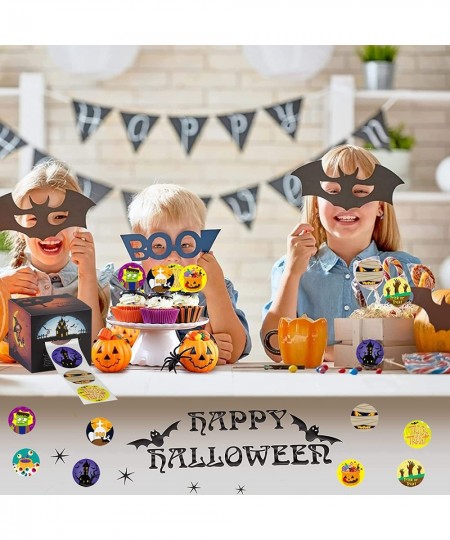 500 PCS Halloween Stickers Happy Halloween Stickers for Kids 1.5 Inch Round Halloween Character Stickers for Kids 8 Alternati...