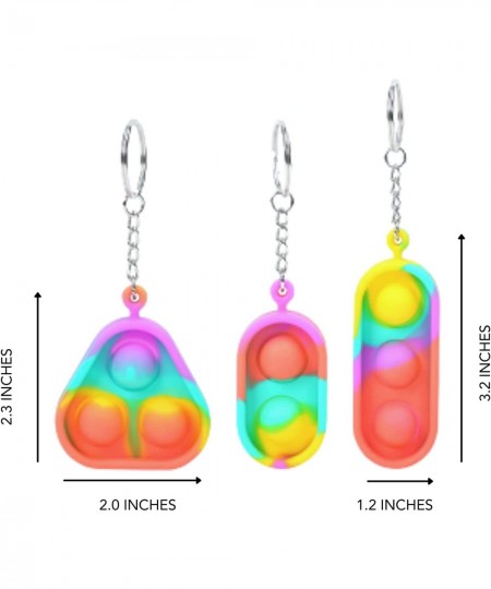 Fidget Pack Push Pop Bubble Fidget Sensory Toy Mini Keychain for Backpacks For Girls Boys Adults - 3 Pack $20.58 - Fidget Toys