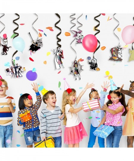 36Pcs Nightmare Birthday Party Supplies Cute Cartoon Themed Party Decorations Hanging Swirls Whirls Glitter Foil Ceiling Swir...