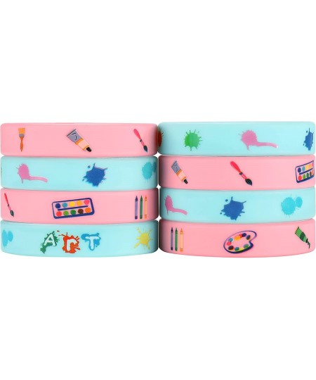 24 Pack Art Painting Silicone Wristbands Bracelets Paint Birthday Decoration Party Favors for Kids $17.53 - Kids' Dress-Up Ac...