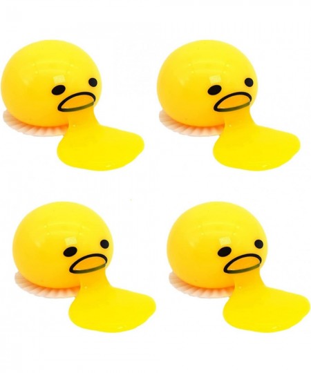 4Pcs Yellow Vomiting Egg Yolk Puking Egg Yolk Stress Ball Vomiting Disgusting Egg Yolk Ball Toy Sucking Lazy Egg Yolk Stress ...