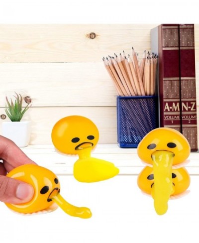 4Pcs Yellow Vomiting Egg Yolk Puking Egg Yolk Stress Ball Vomiting Disgusting Egg Yolk Ball Toy Sucking Lazy Egg Yolk Stress ...