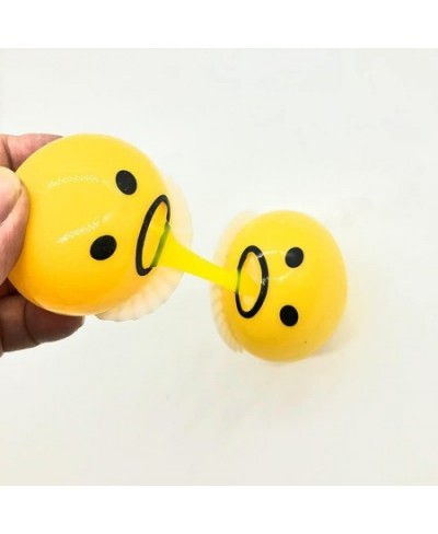 4Pcs Yellow Vomiting Egg Yolk Puking Egg Yolk Stress Ball Vomiting Disgusting Egg Yolk Ball Toy Sucking Lazy Egg Yolk Stress ...