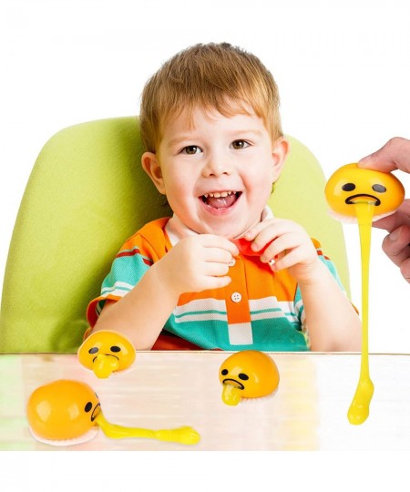 4Pcs Yellow Vomiting Egg Yolk Puking Egg Yolk Stress Ball Vomiting Disgusting Egg Yolk Ball Toy Sucking Lazy Egg Yolk Stress ...