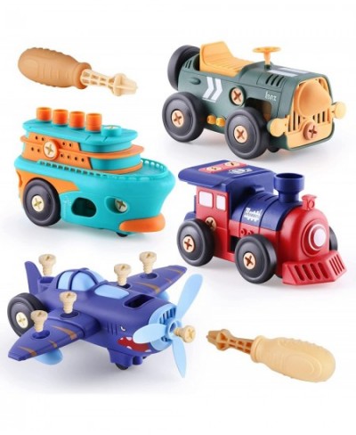 Take Apart Toy Vehicle Playset Kids Assembly Build Set W/ Screwdriver Vintage Electronic Motor Car Boat Airplane Train Presch...