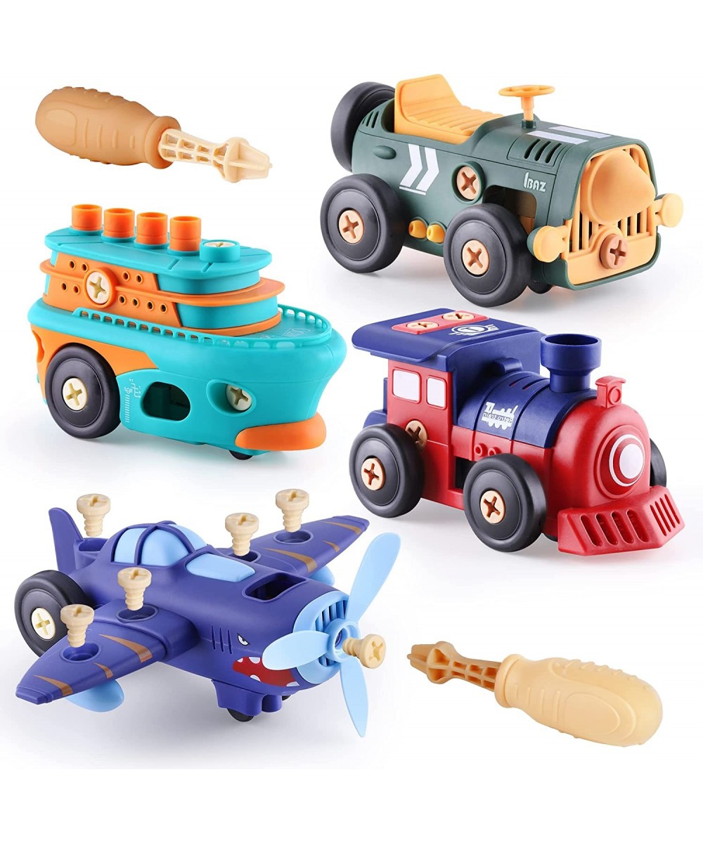 Take Apart Toy Vehicle Playset Kids Assembly Build Set W/ Screwdriver Vintage Electronic Motor Car Boat Airplane Train Presch...