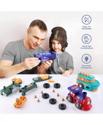 Take Apart Toy Vehicle Playset Kids Assembly Build Set W/ Screwdriver Vintage Electronic Motor Car Boat Airplane Train Presch...