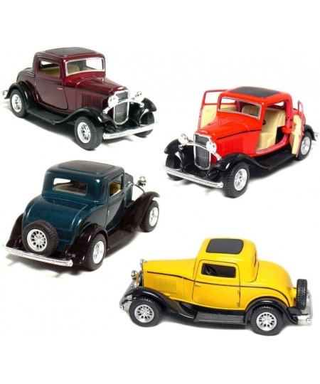 Set of 4: 5" 1932 Ford 3-Window Coupe 1:34 Scale (Green/Maroon/Red/Yellow) Toy Multicolor $38.29 - Kids' Play Cars & Race Cars