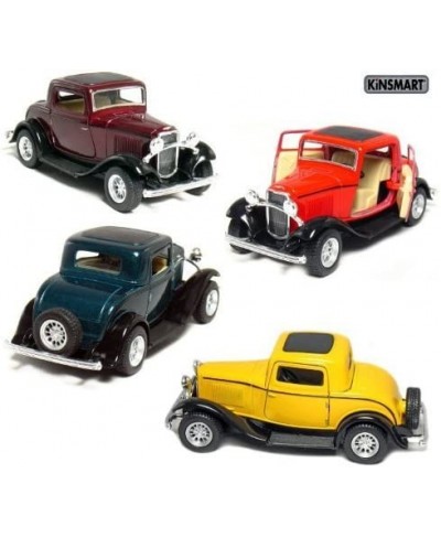 Set of 4: 5" 1932 Ford 3-Window Coupe 1:34 Scale (Green/Maroon/Red/Yellow) Toy Multicolor $38.29 - Kids' Play Cars & Race Cars