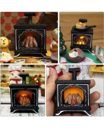 Miniature LED Fireplace Dollhouse Fireplace Lanterns Dummy Kerosene Lamp Light Mini Vintage Candle Lantern Dollhouse Miniatur...